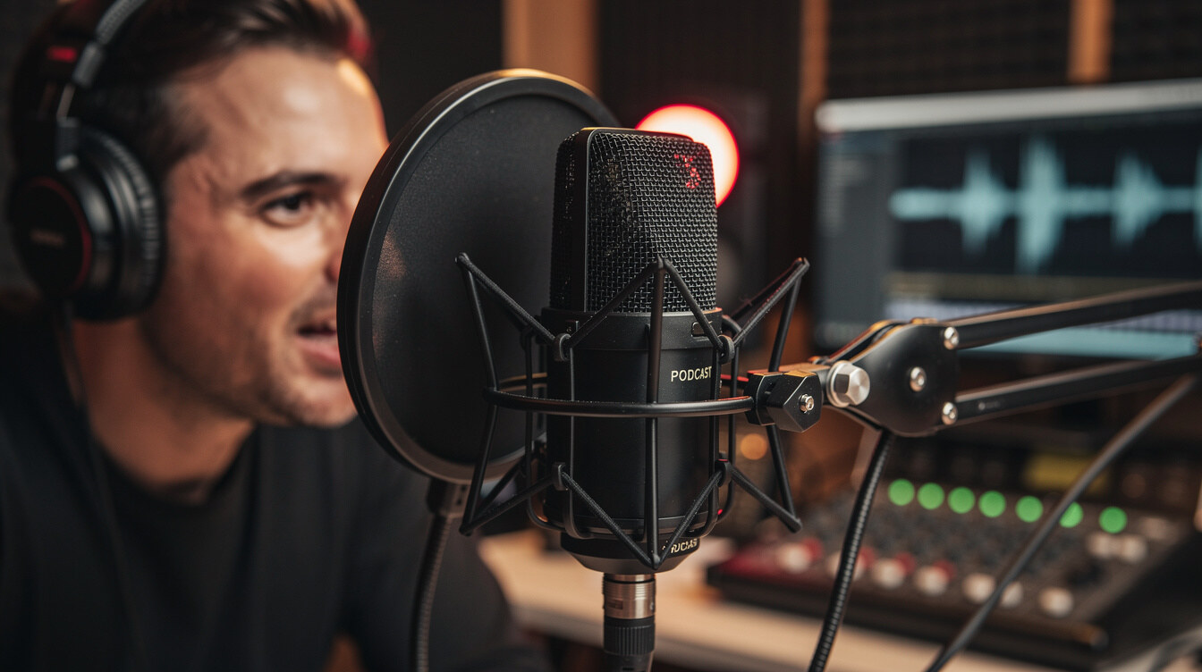 podcast recording session